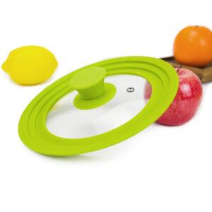 glass lid with multiple sizes of Silicone rim