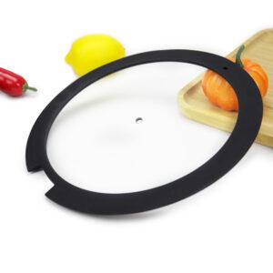 Flat Glass lid with silicone rim Flat Glass lid with silicone rim